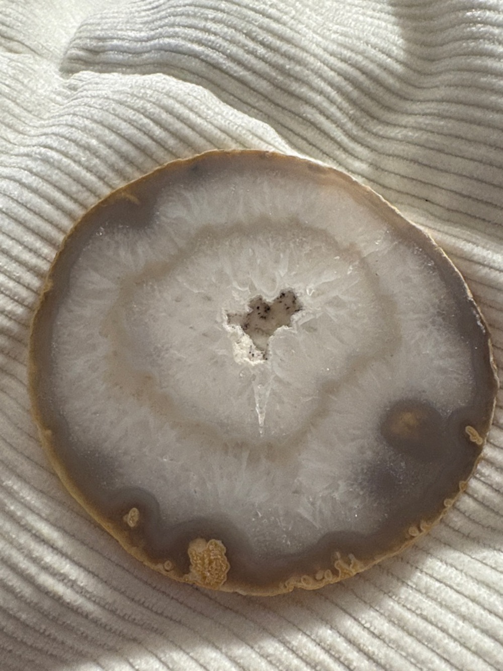 Natural Agate Geode Slice Decorative Tray - Neutral Tones